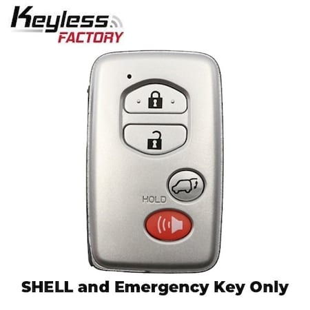 Keyless Factory 4 BUTTON REMOTE SHELL FOR SILVER TOYOTA SMART KEY (HATCHBACK) SKS-TOY-106